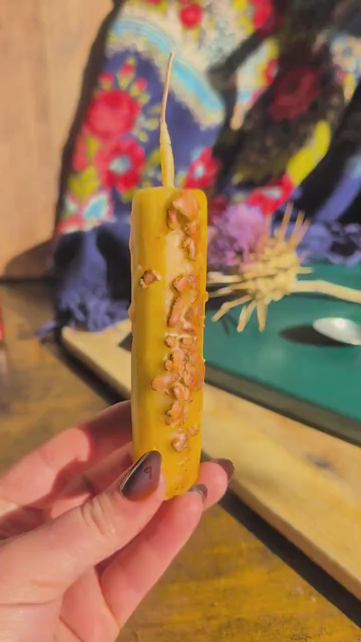 Success achievement ritual beeswax candle | Career altar candle