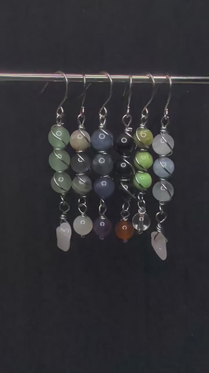 Wire wrapped crystal drop earrings - Choose your pair | Small
